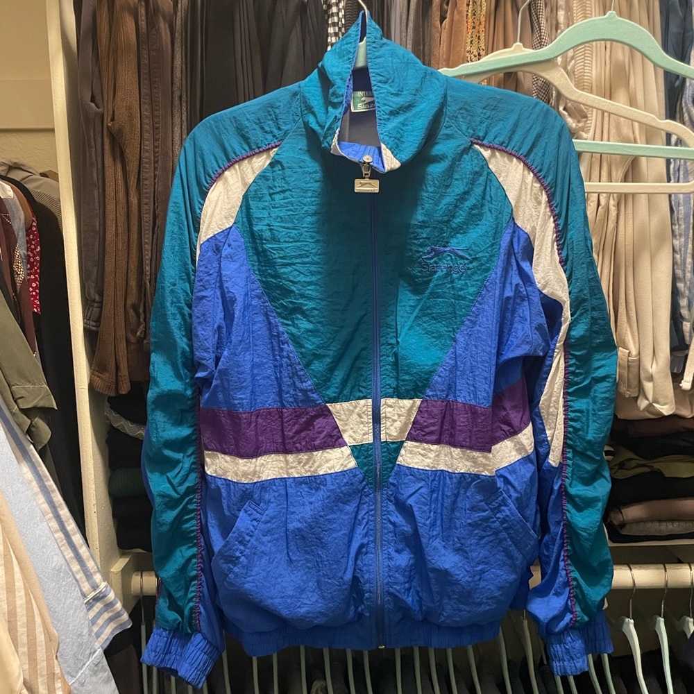 Vintage Teal and Blue Track Jacket